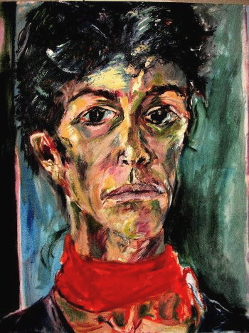 Self portrait orange scarf