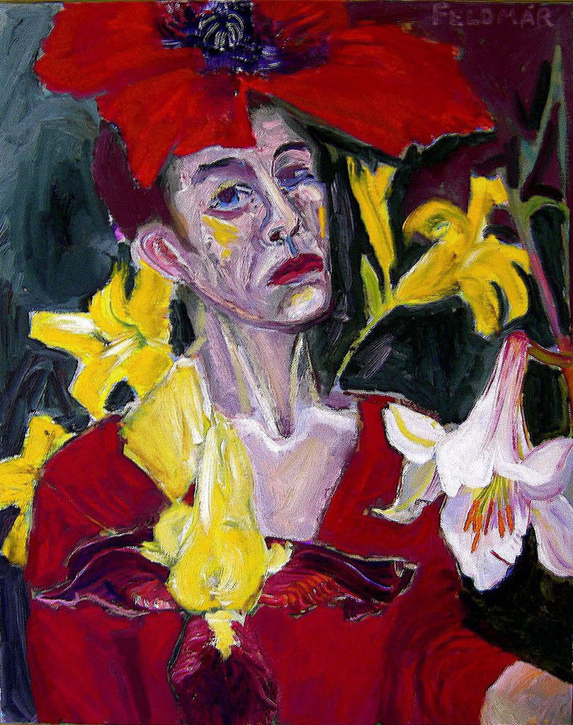 Self portrait with flowers